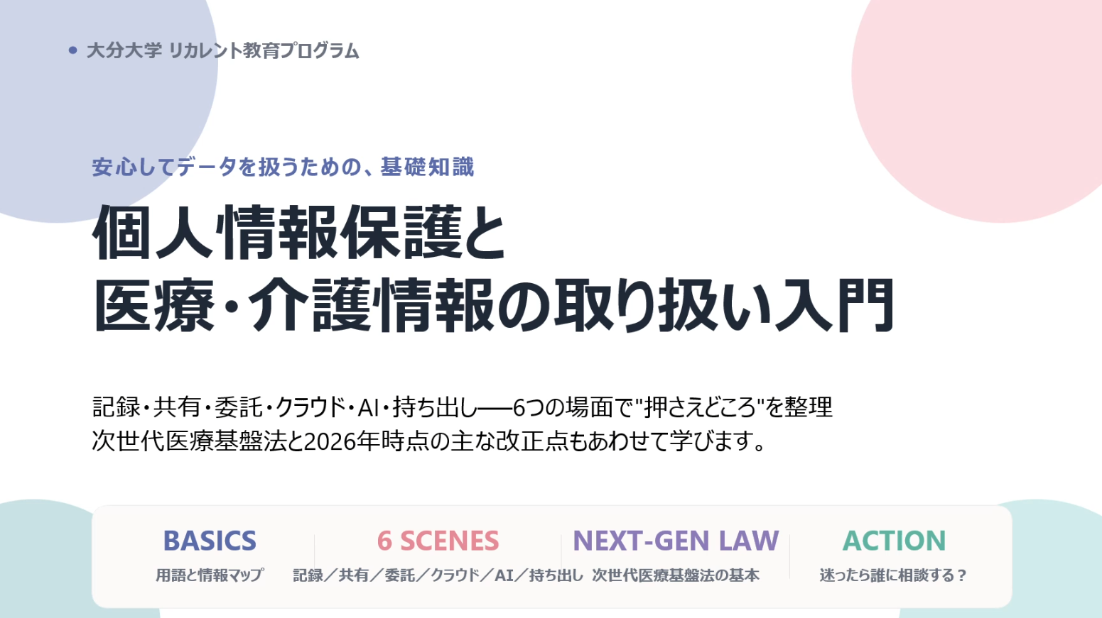 個人情報保護と医療・介護情報の取り扱い入門